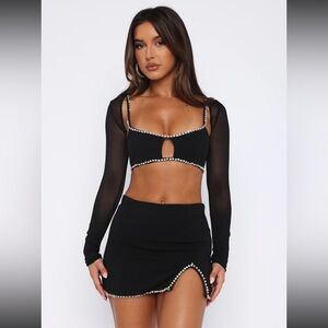 White fox mini skirt